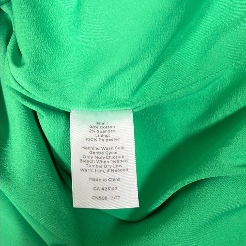 Talbots Women’s Vibrant Floral Green Sundress Scope Neck Ruffle Hem Lined Sz 8 - Picture 5 of 7